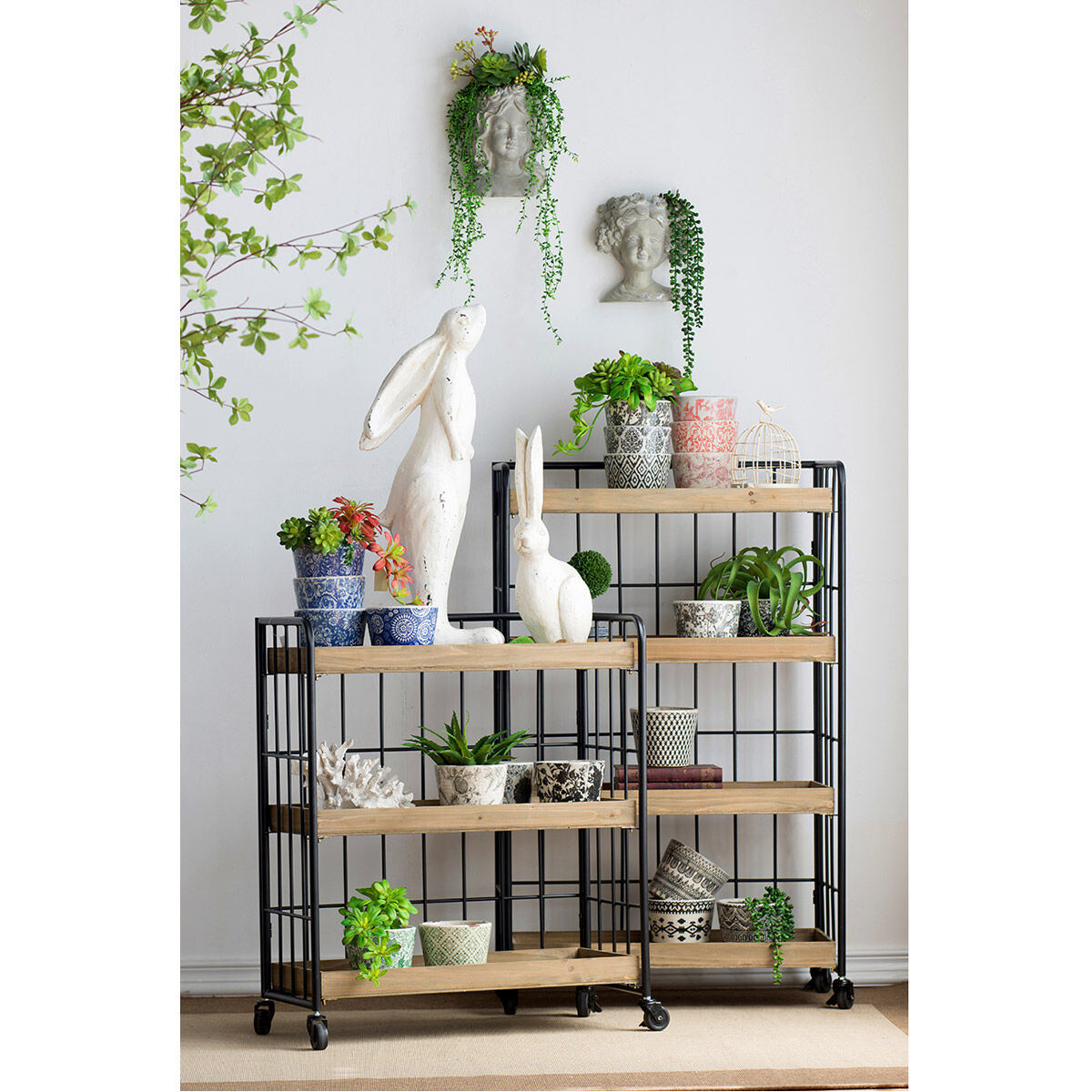 Garden Whitewash Stone Wall Planter