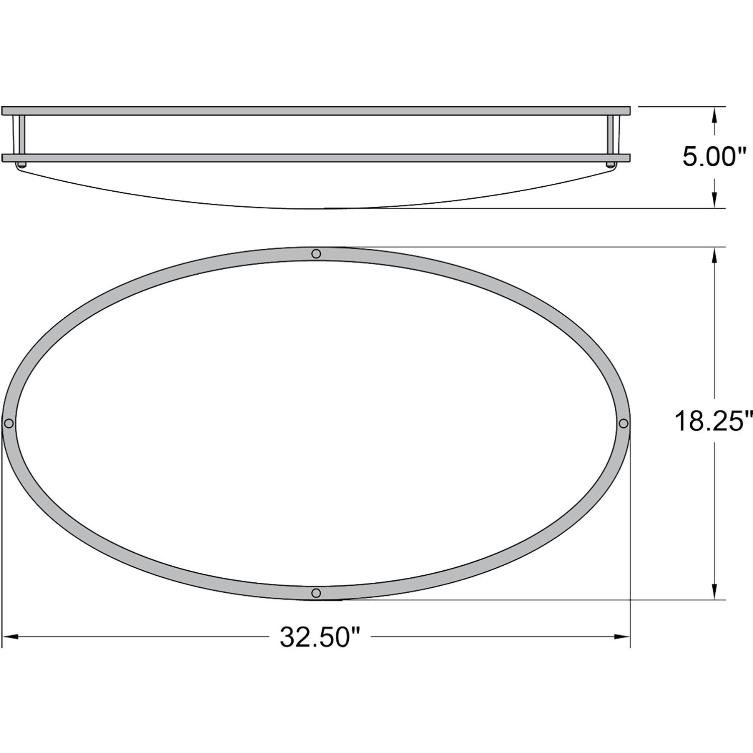 Solero Oval LED 18.25 inch Brushed Steel Flush Mount Ceiling Light