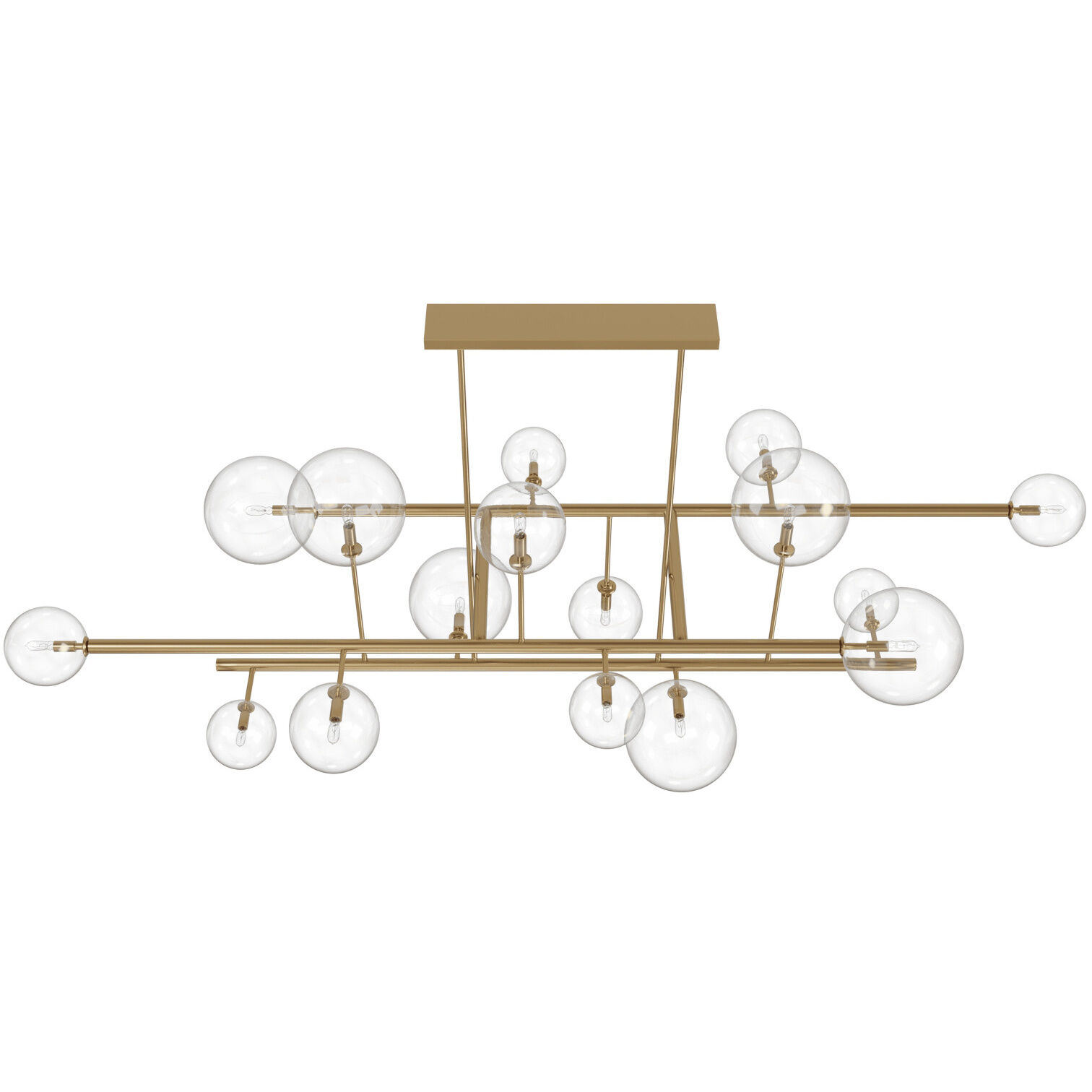 Delilah LED 37 inch Aged Brass Chandelier Ceiling Light