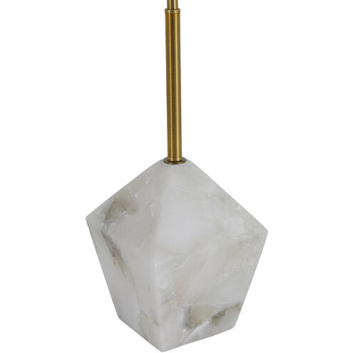 Perry 33 inch Stained Gold / White Linen Table Lamp Portable Light