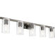 Clarion 5 Light 42 inch Black Chrome Vanity Sconce Wall Light
