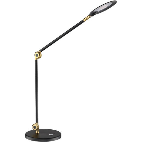 ICAN 15 inch 8 watt Black and Brass Desk Lamp Portable Light