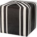 Nantucket Criss Cross 16 inch Espresso Hide w/ White Hide Stripes Ottoman