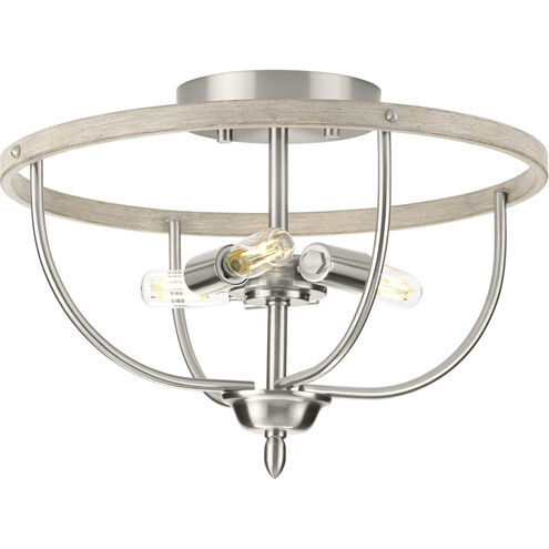 Vinings 3 Light Brushed Nickel Semi Flush Mount Ceiling Light