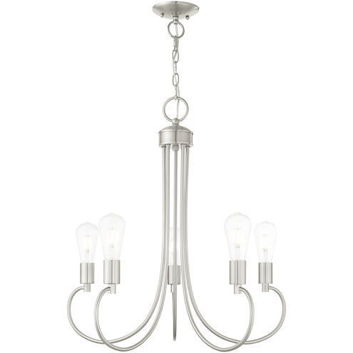 Bari 5 Light 25 inch Brushed Nickel Chandelier Ceiling Light