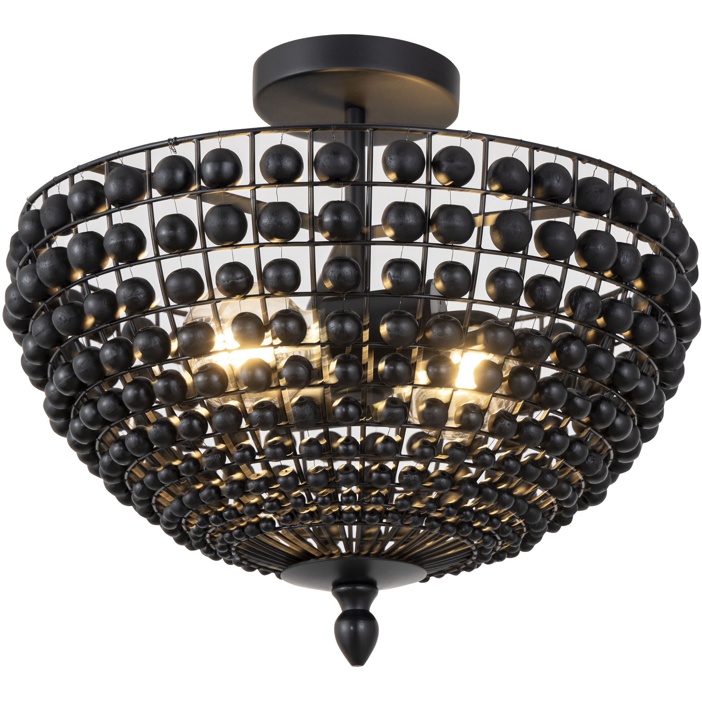 Burkley 2 Light 16 inch Matte Black Semi-Flush Mount Ceiling Light
