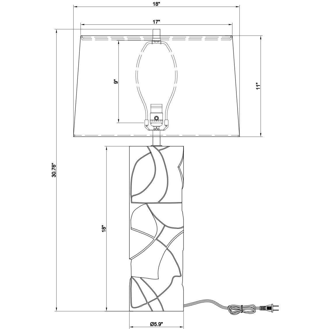 Bettona 30.75 inch 150.00 watt White Table Lamp Portable Light