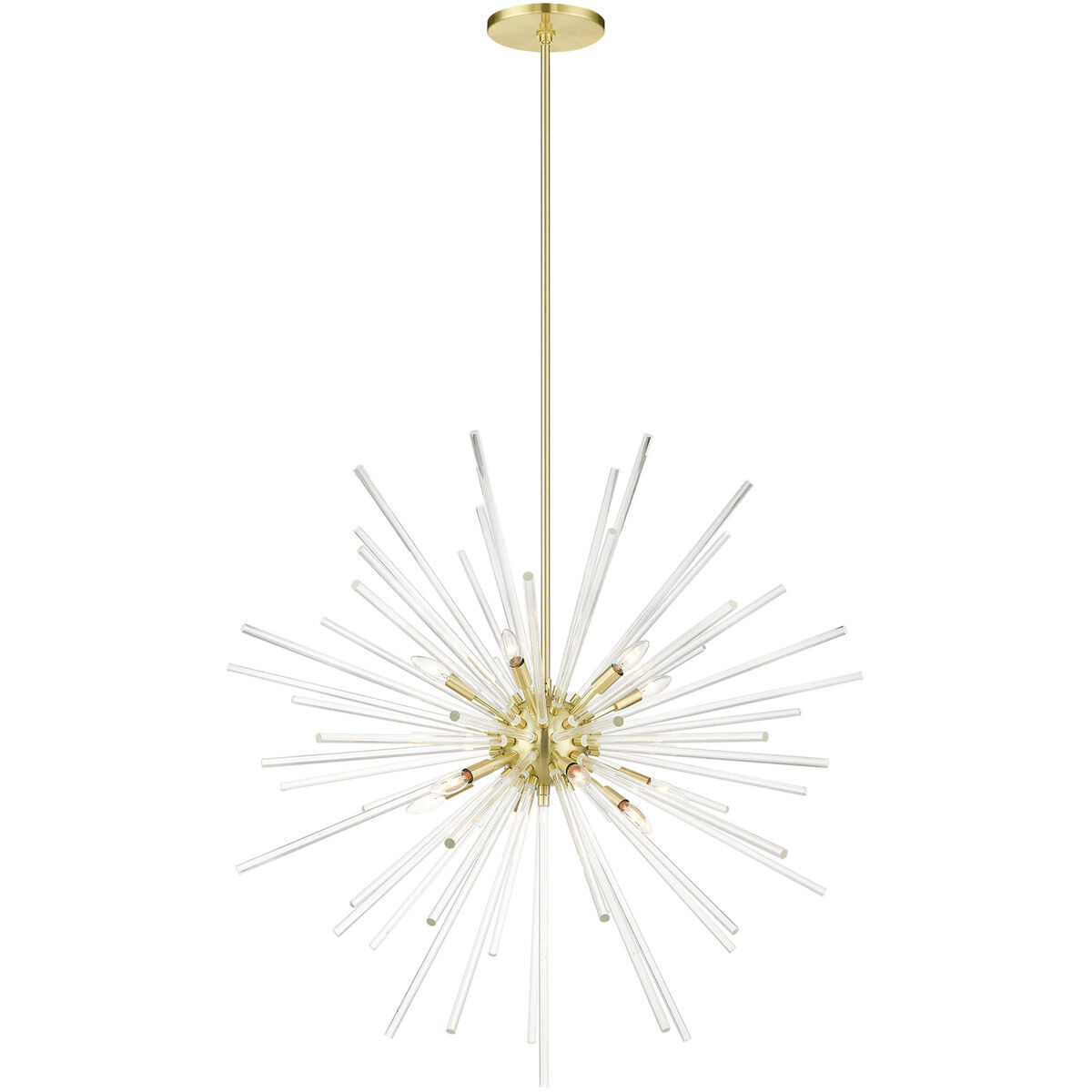 Utopia 12 Light 42 inch Satin Brass Foyer Pendant Chandelier Ceiling Light