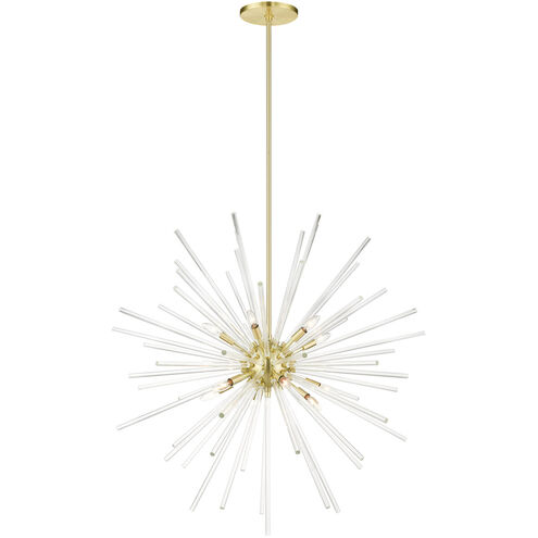 Utopia 12 Light 42 inch Satin Brass Foyer Pendant Chandelier Ceiling Light