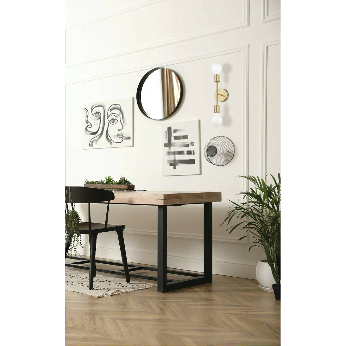 Avondale 2 Light 5 inch Brushed Gold Open Bulb Wall Sconce Wall Light