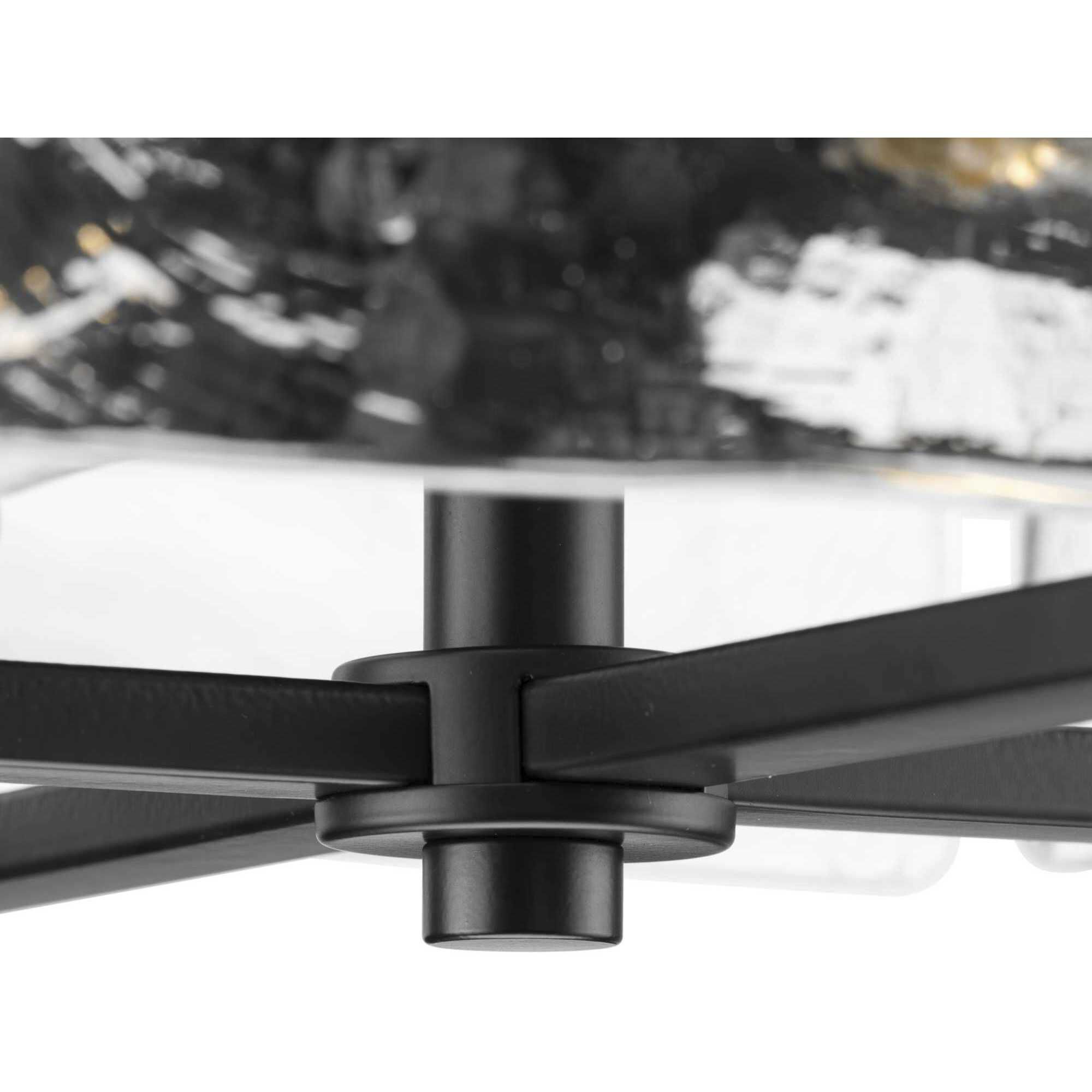 Rivera 4 Light 13 inch Matte Black Semi-Flush Mount Ceiling Light, Design Series