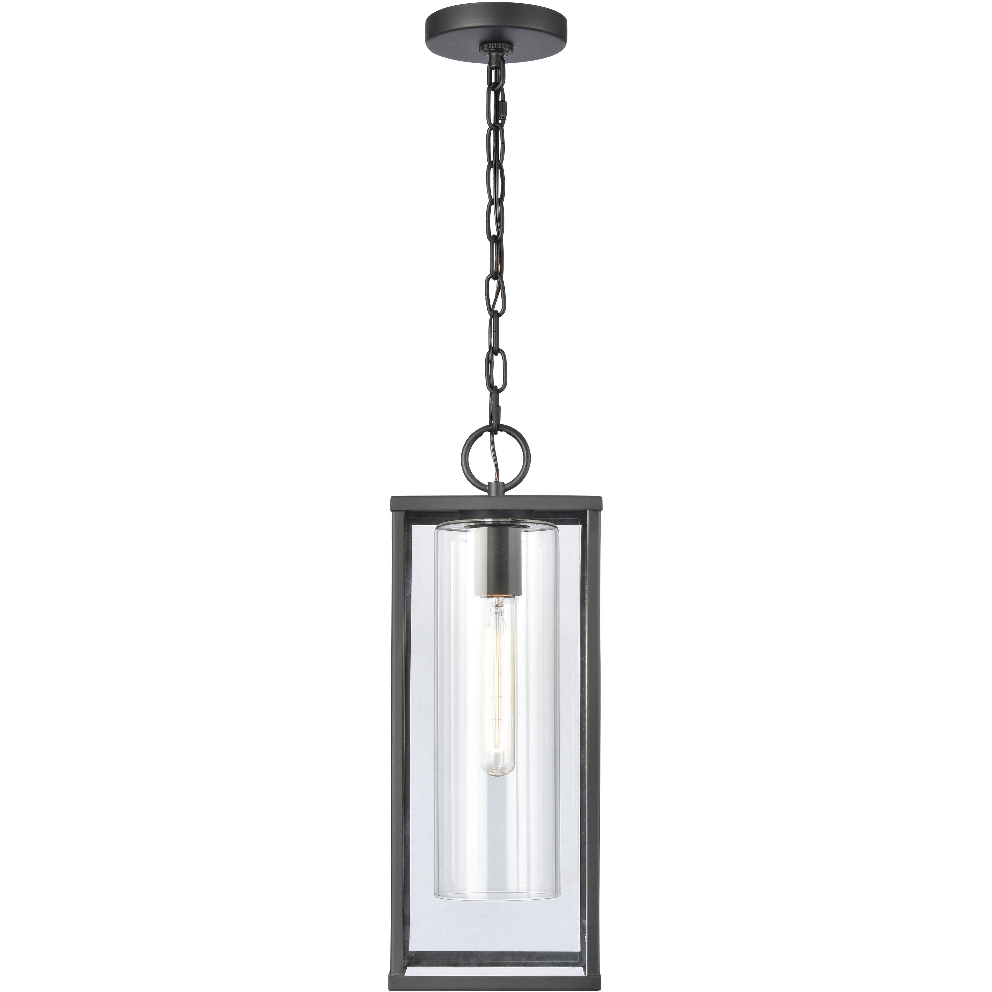 Augusta 1 Light 7 inch Matte Black Outdoor Pendant