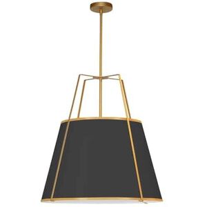 Trapezoid 3 Light 24 inch Gold with Black Pendant Ceiling Light