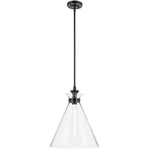 Laria 1 Light Black Pendant Ceiling Light in Clear