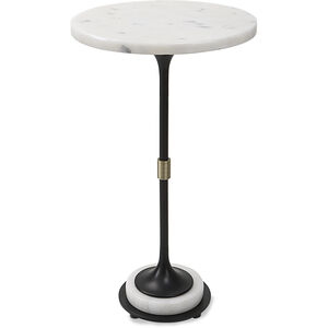 Sentry 22 X 13 inch Black Iron and Antique Brushed with White Marble Accent Table