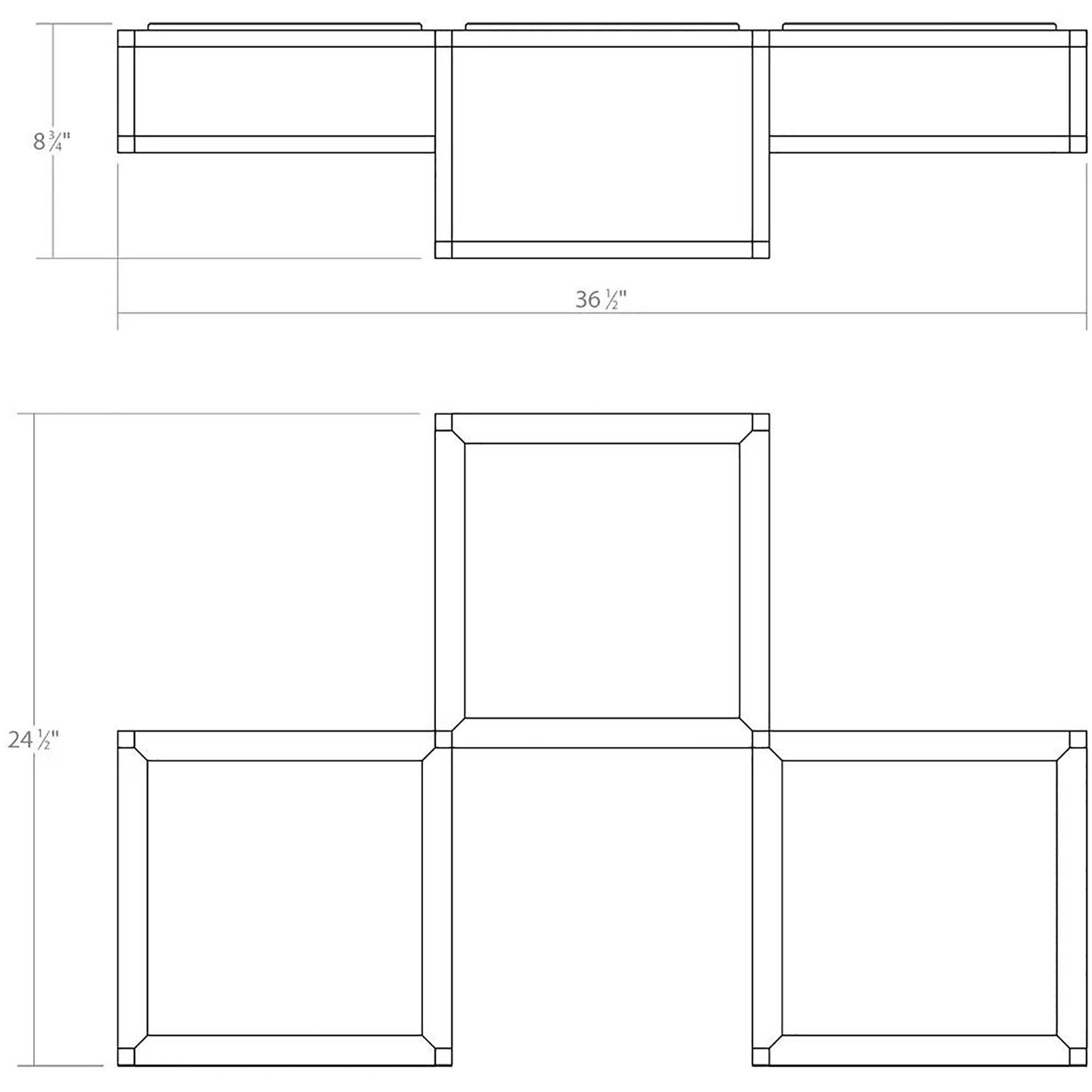 Cubix LED 37 inch Satin Black Surface Mount Ceiling Light
