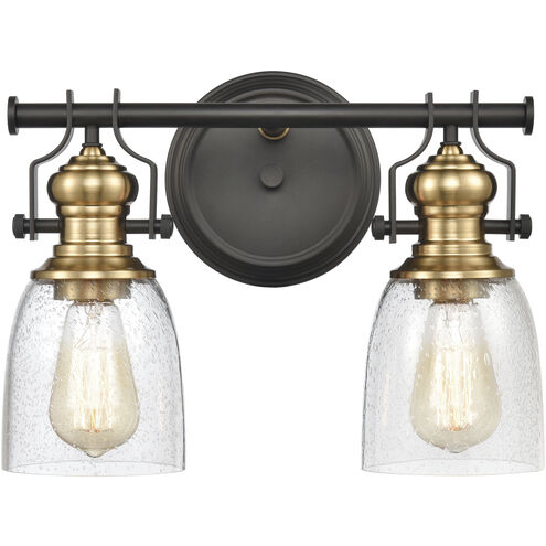 Chadwick 2 Light 14 inch Oil Rubbed Bronze with Satin Brass Vanity Light Wall Light