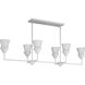 Pinellas 6 Light 50 inch White Plaster Linear Chandelier Ceiling Light, Design Series