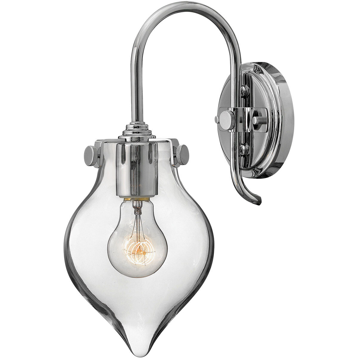 Congress 1 Light 6 inch Chrome Sconce Wall Light, Retro Glass