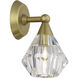 Brussels 1 Light 7 inch Natural Brass Crystal Single Sconce Wall Light