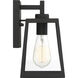 Halifax 1 Light 10 inch Matte Black and Glass Outdoor Wall Lantern, Small