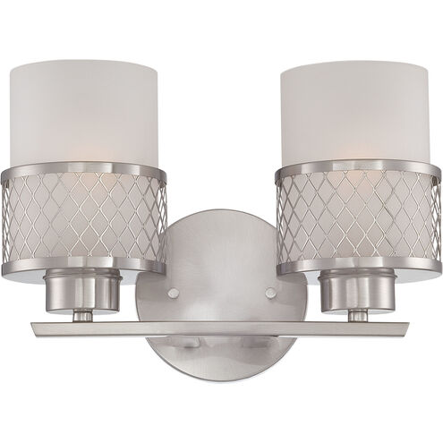 Fusion 2 Light 12 inch Brushed Nickel Vanity Light Wall Light