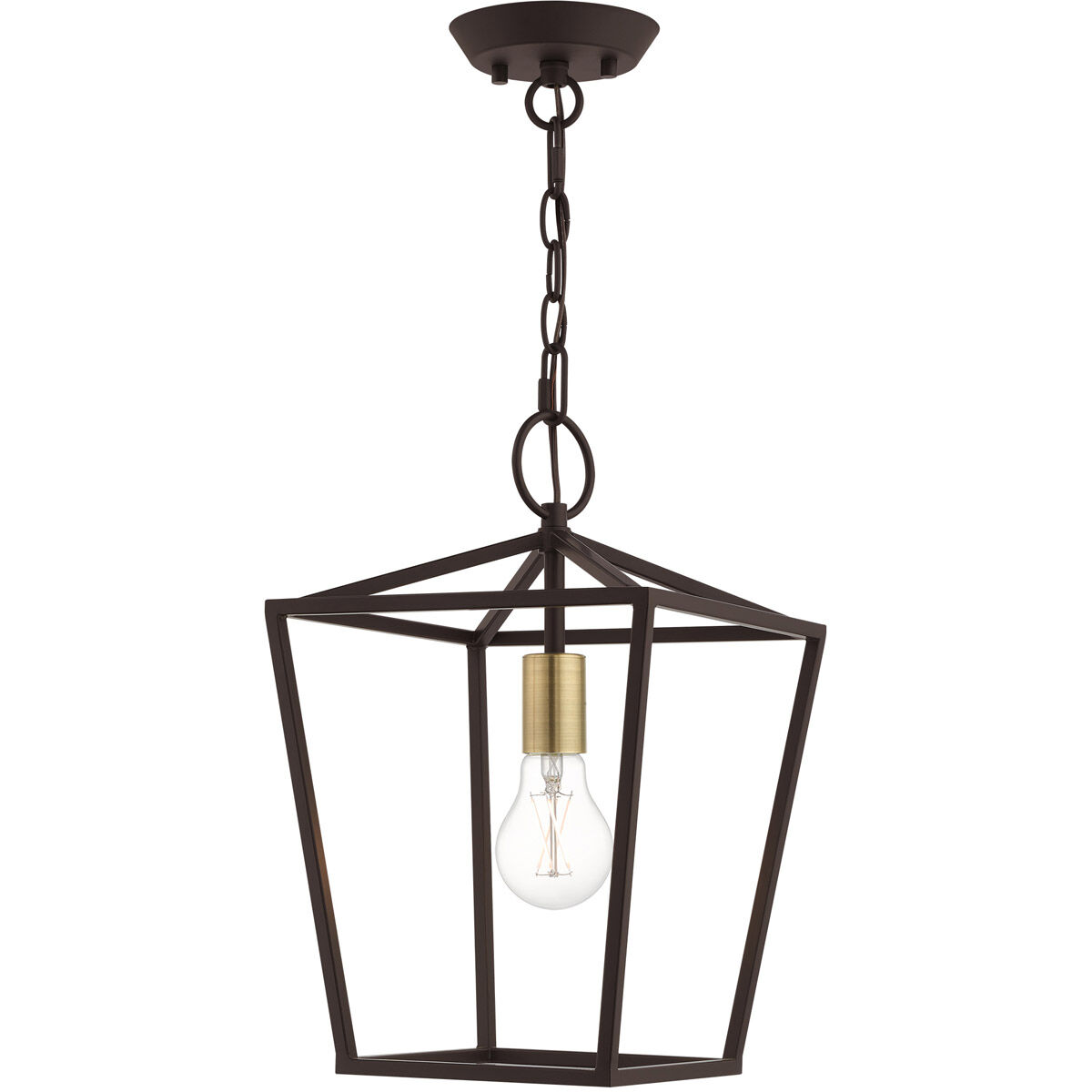 Devone 1 Light 10 inch Bronze Convertible Semi Flush/Lantern Ceiling Light