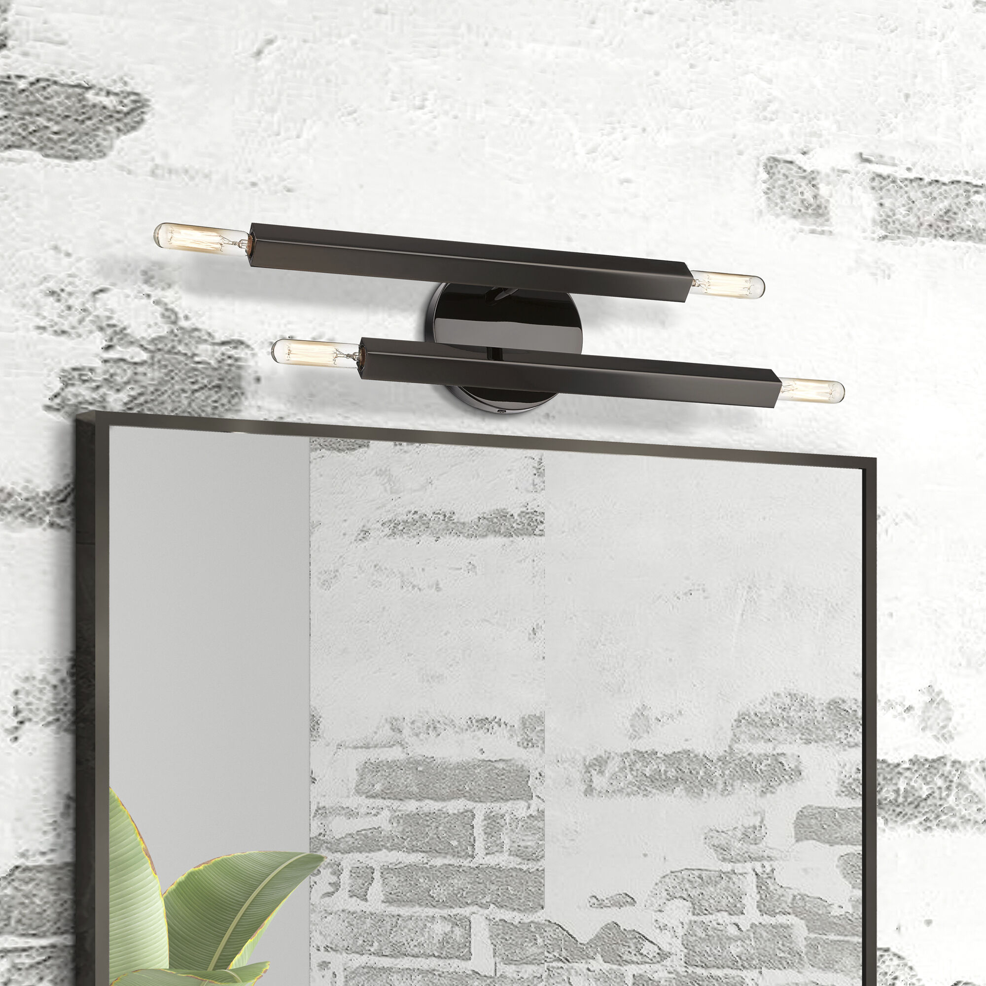 Monaco 4 Light 5.13 inch Black Chrome ADA Wall Sconce Wall Light