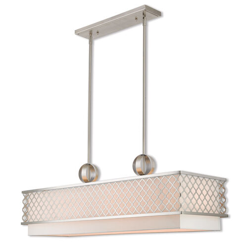 Arabesque 9 Light 40 inch Brushed Nickel Linear Chandelier Ceiling Light