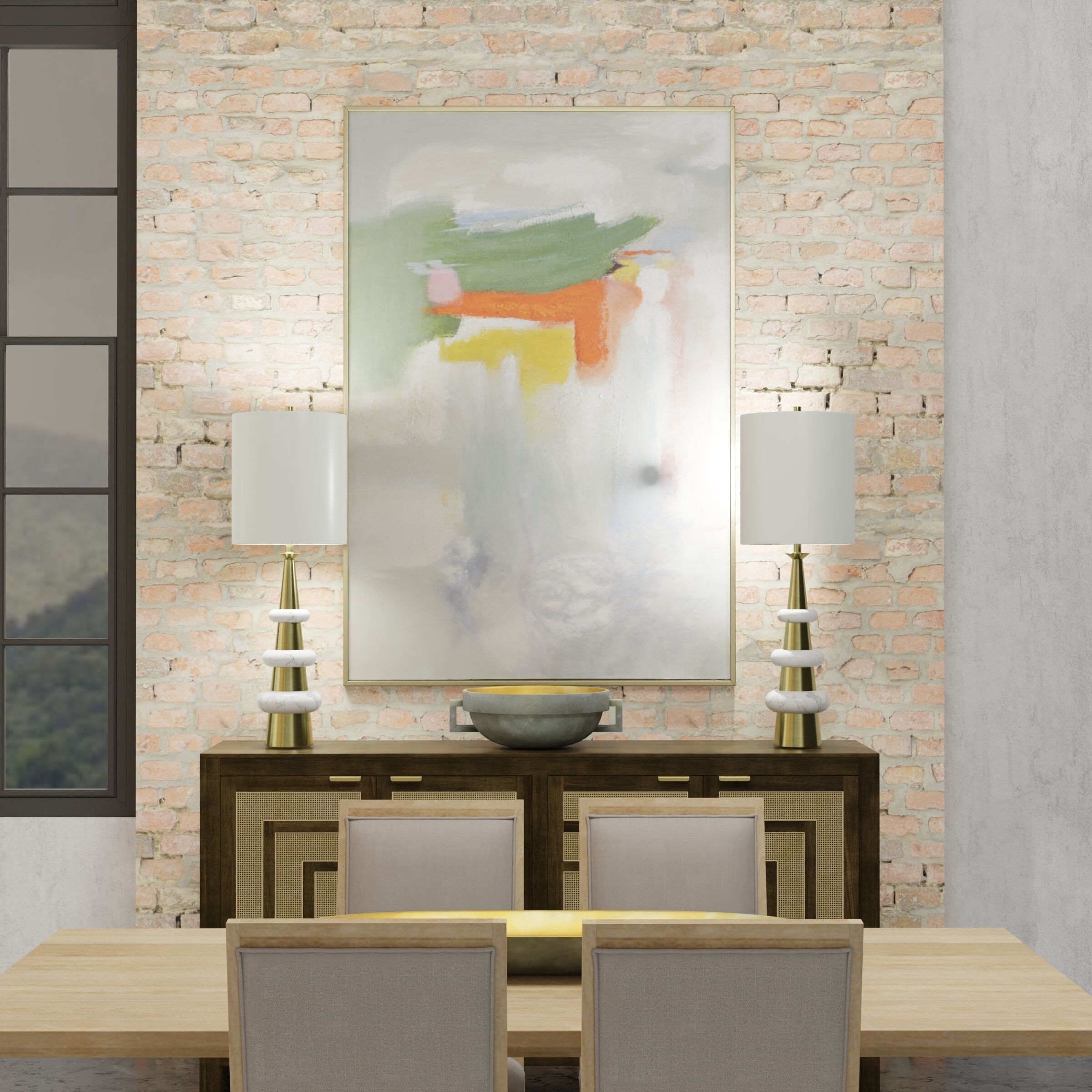 Depphia 40 inch 150.00 watt Antique Brass and White Table Lamp Portable Light