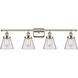 Ballston Small Cone LED 36 inch Polished Nickel Bath Vanity Light Wall Light in Clear Glass