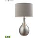 Hammered Chrome 21.5 inch 9.5 watt Chrome Table Lamp Portable Light in LED