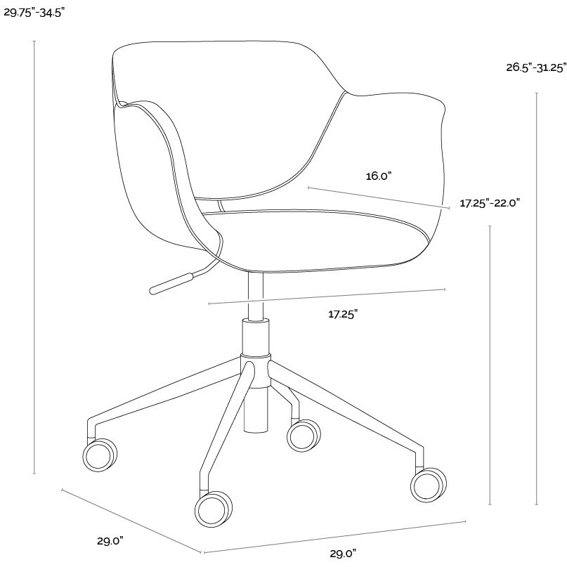 Owen Town Grey / Roman Grey Office Chair