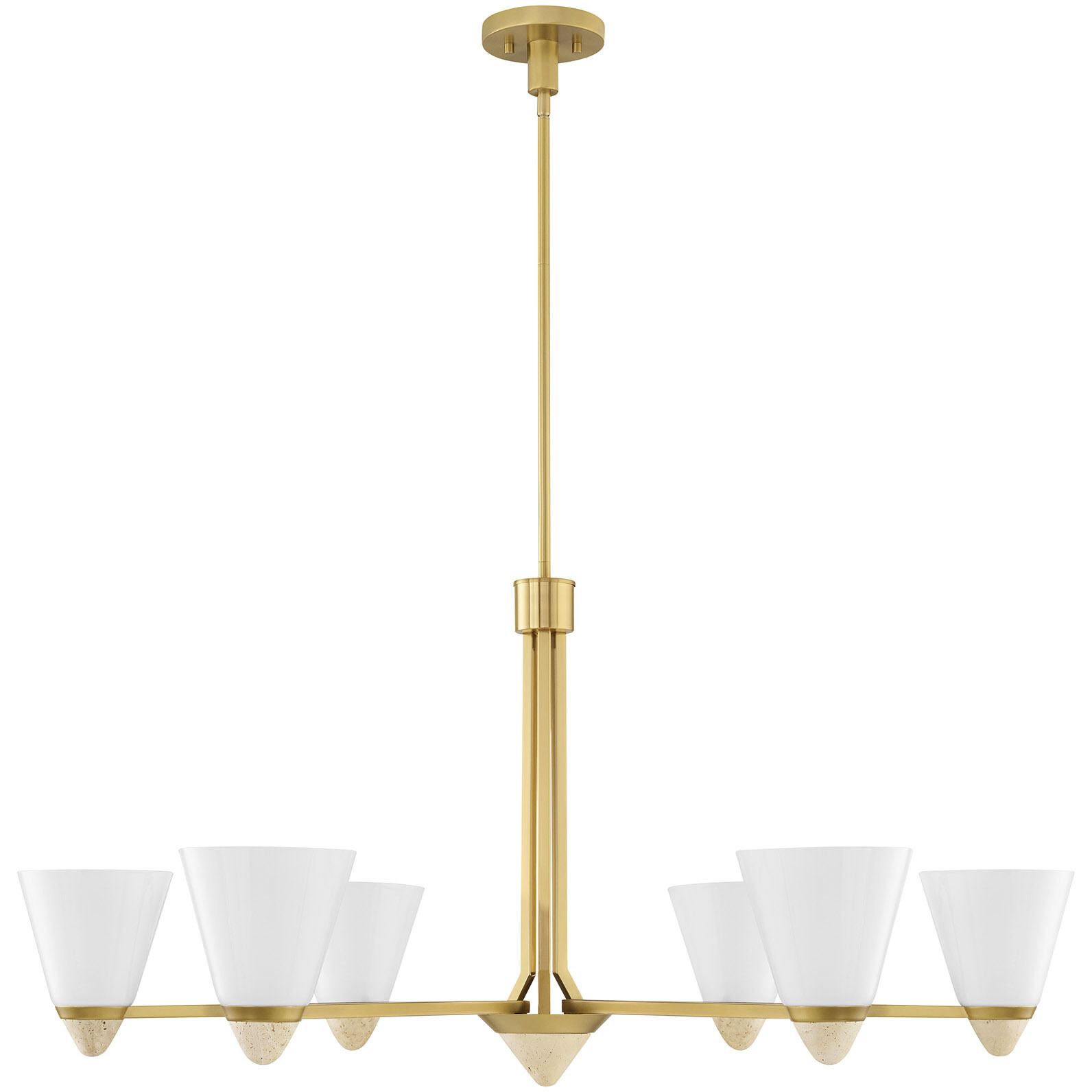 Kohlman 6 Light 40 inch Warm Brass Chandelier Ceiling Light