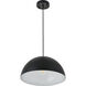 Forte 1 Light 14 inch Black Pendant Ceiling Light