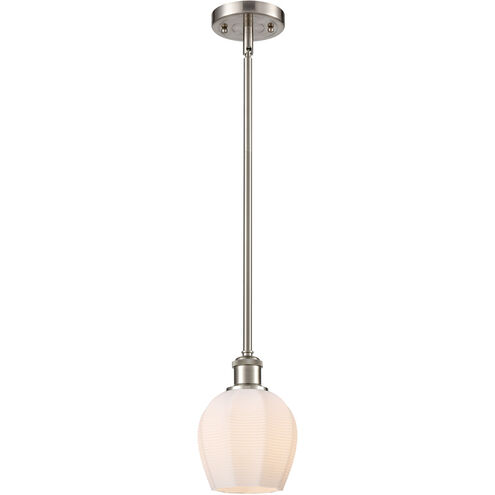 Ballston Norfolk 1 Light 6 inch Brushed Satin Nickel Mini Pendant Ceiling Light in Matte White Glass