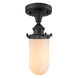 Austere Kingsbury LED 6 inch Oil Rubbed Bronze Flush Mount Ceiling Light in Matte White Glass, Austere