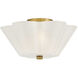 Honey 3 Light 15 inch Distressed Brass Semi-Flush Mount Ceiling Light, Medium