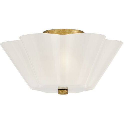 Honey 3 Light 15 inch Distressed Brass Semi-Flush Mount Ceiling Light, Medium
