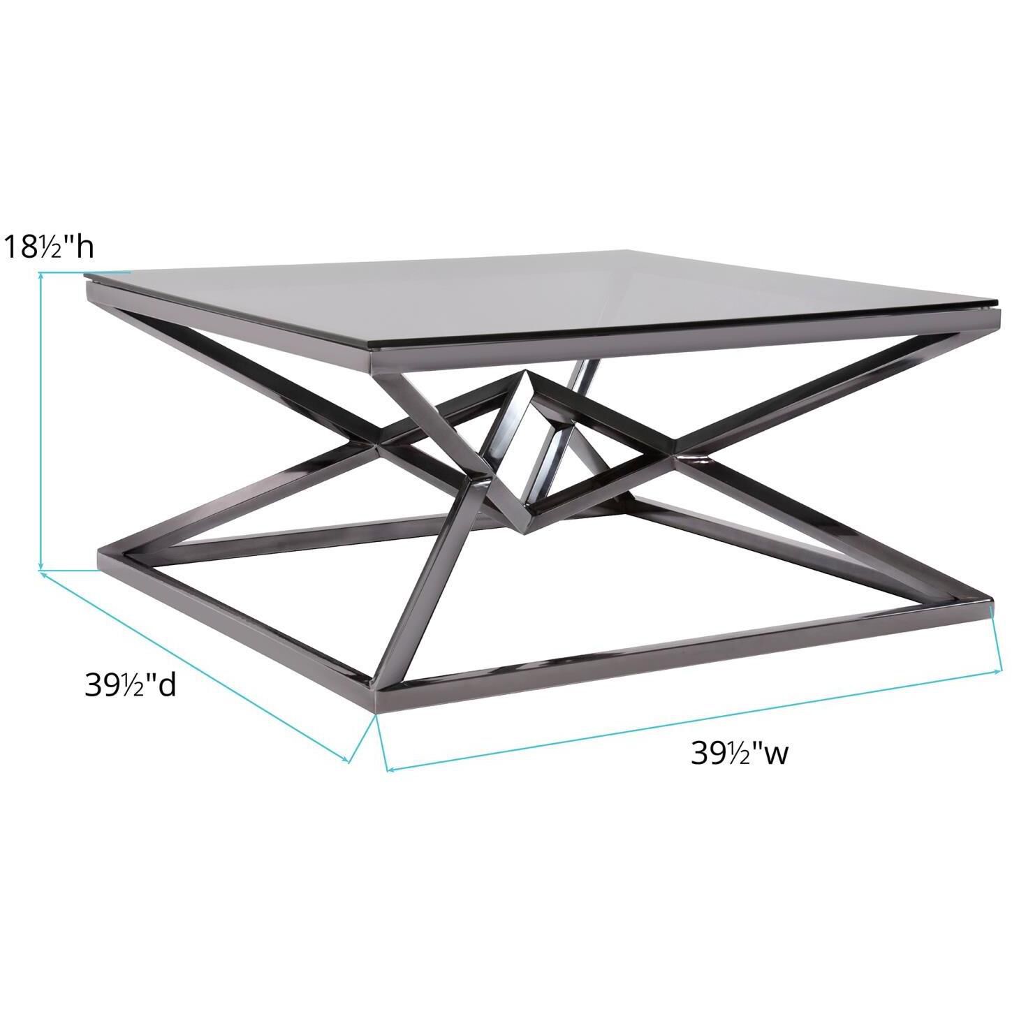 Pinnacle 39.5 X 18.5 inch Nickel Coffee Table
