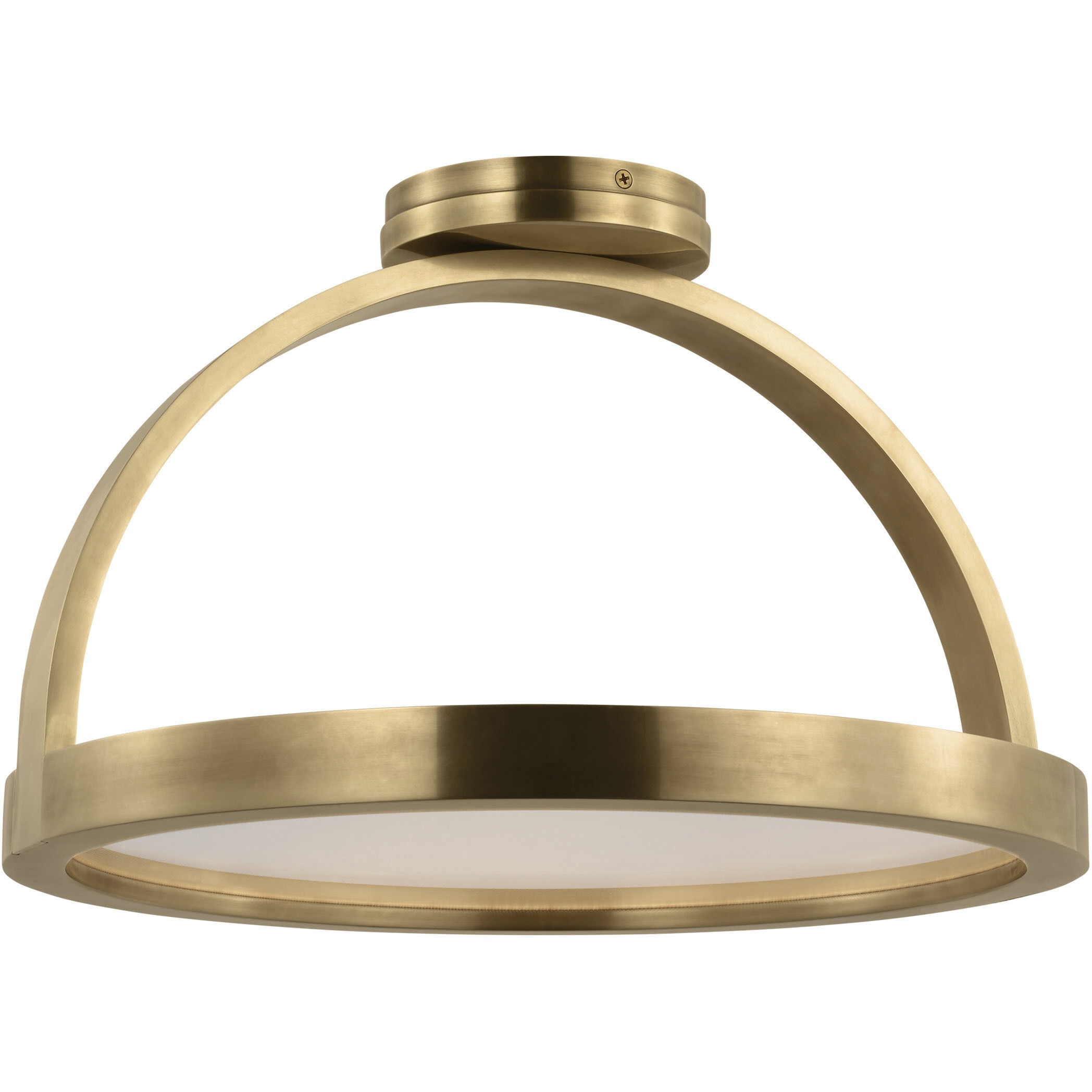 Kelly Wearstler Cerne LED 16 inch Natural Brass Semi Flush Ceiling Light