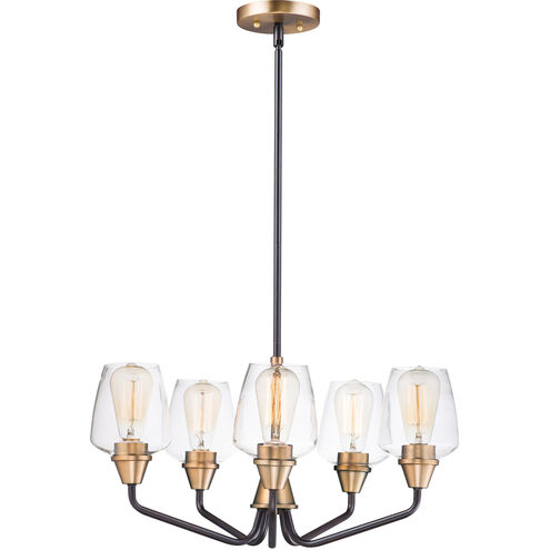 Goblet 5 Light 23 inch Bronze/Antique Brass Chandelier Ceiling Light in Bronze and Antique Brass