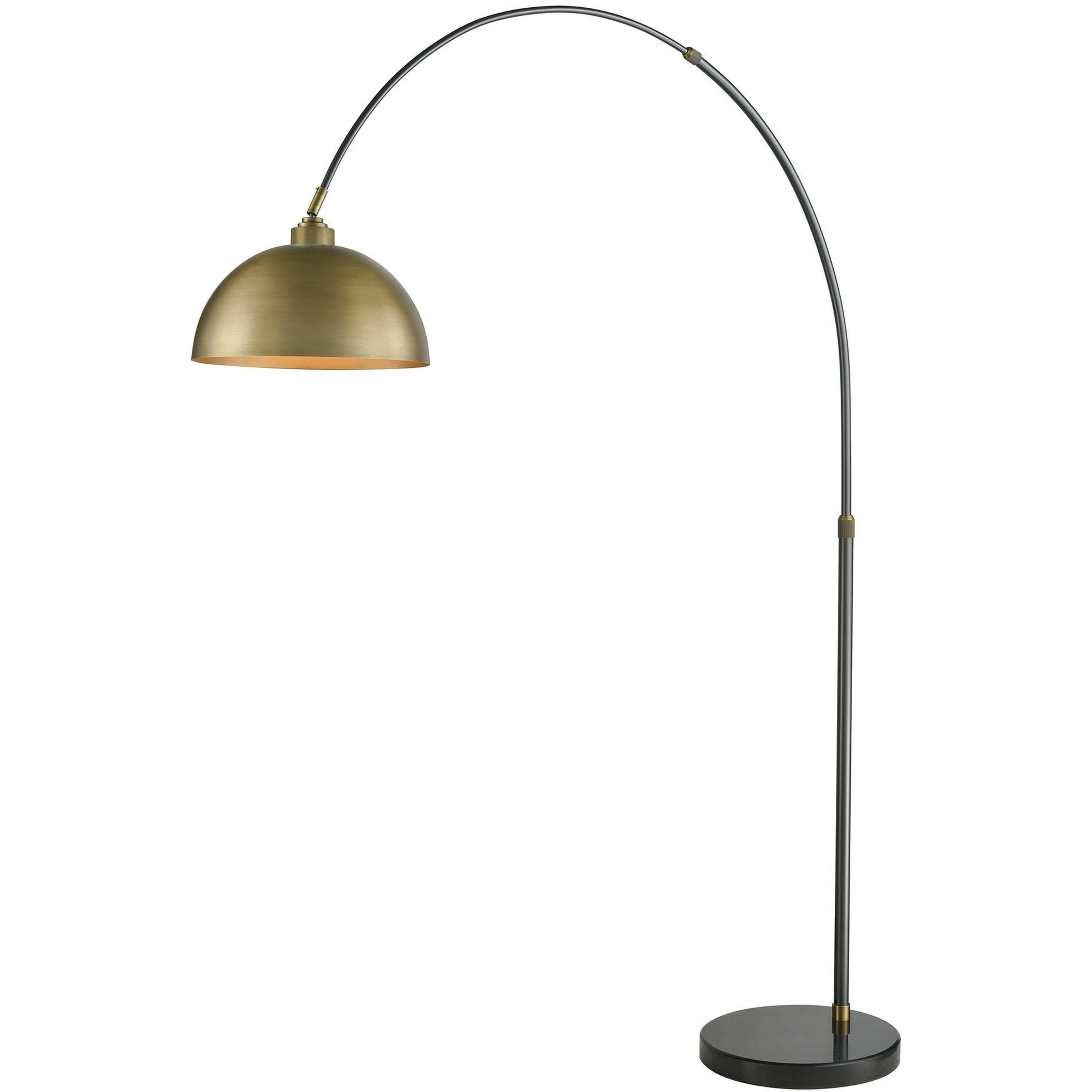 Magnus 76 inch 100 watt Aged Brass with Black Floor Lamp Portable Light