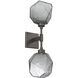 Gem LED 6.5 inch Graphite Indoor Sconce Wall Light in 3000K LED, Smoke, Double
