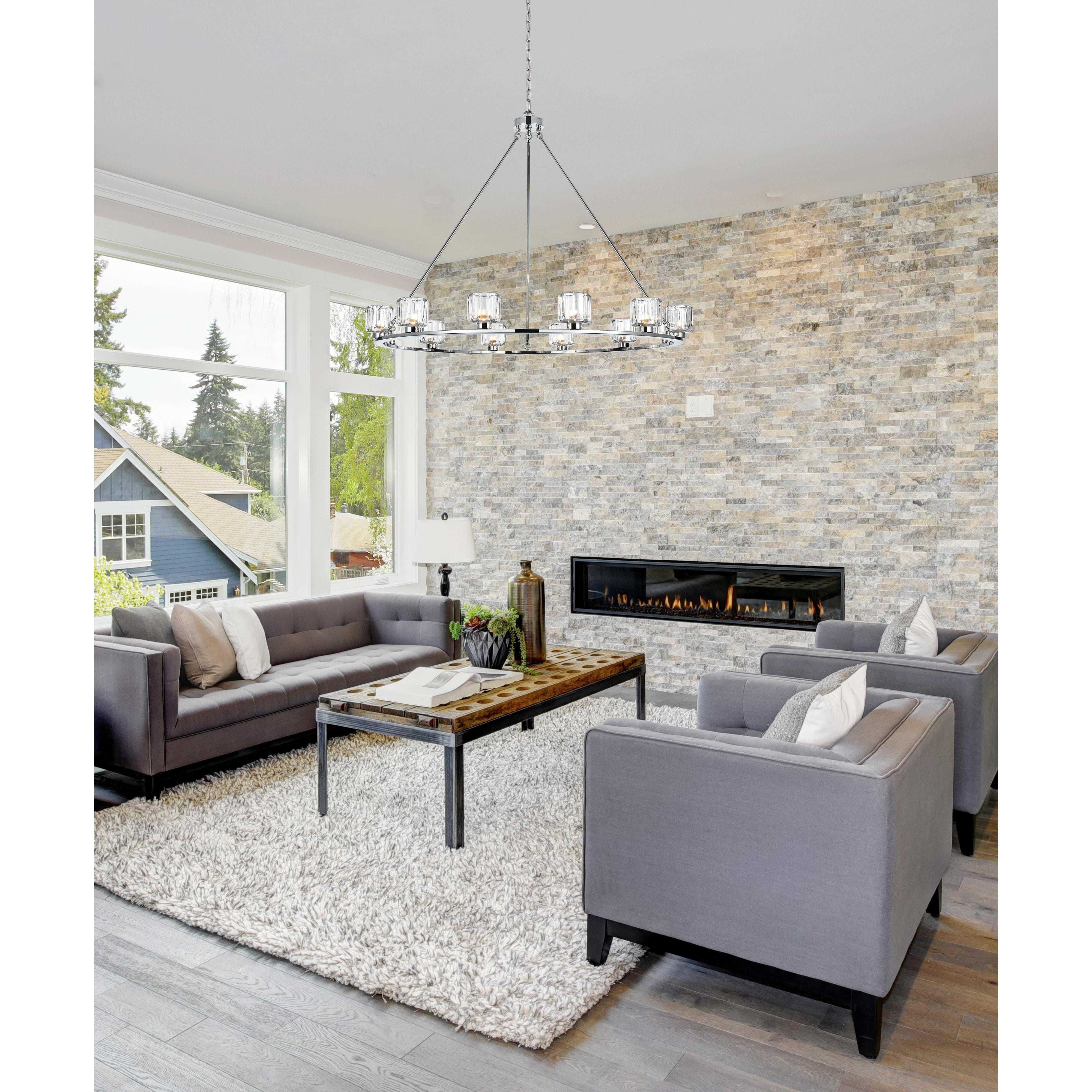 Cadence 12 Light 48 inch Chrome Chandelier Ceiling Light