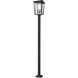 Seoul 3 Light 117.25 inch Black Outdoor Post Mounted Fixture in 27.25