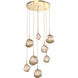 Gem LED 28.1 inch Gilded Brass Chandelier Ceiling Light in Bronze, 2700K LED, Round Multi-Port