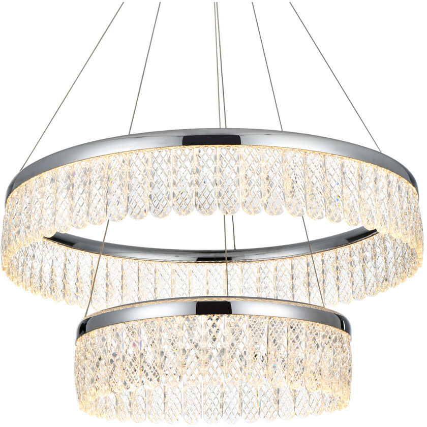 Rune 2 Light 24 inch Chrome Chandelier Ceiling Light