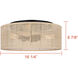 Bellamy 3 Light 16.25 inch Black Flush Mount Ceiling Light in Natural Rattan
