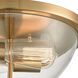 Astoria 2 Light 13.5 inch Satin Gold Flush Mount Ceiling Light